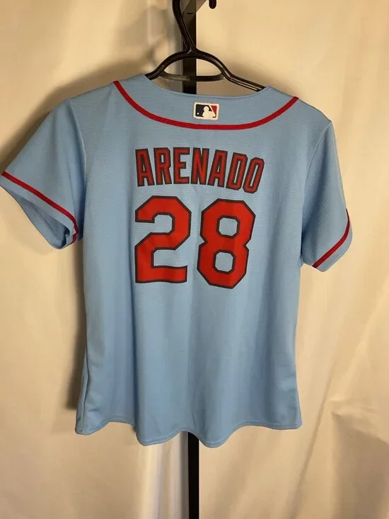 Nike St. Louis Cardinals Arenado #28 Jersey Women’s Large Blue MLB Button Front - Picture 3 of 5